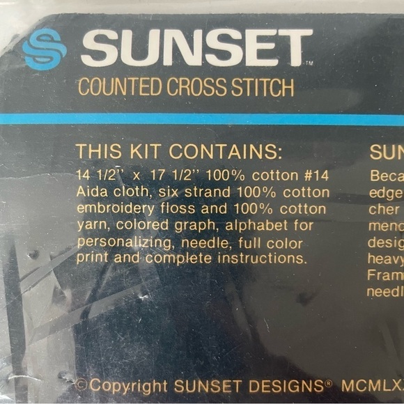 Sunset Counted Cross Stitch- Bless This Child - For 11x14 Frame- New- Kit #2981 - Picture 4 of 6